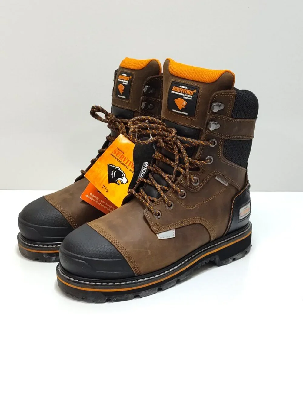 Herman Survivors Dozier Mens 7.5 Steel Toe Leather Work Boots Waterproof NWT